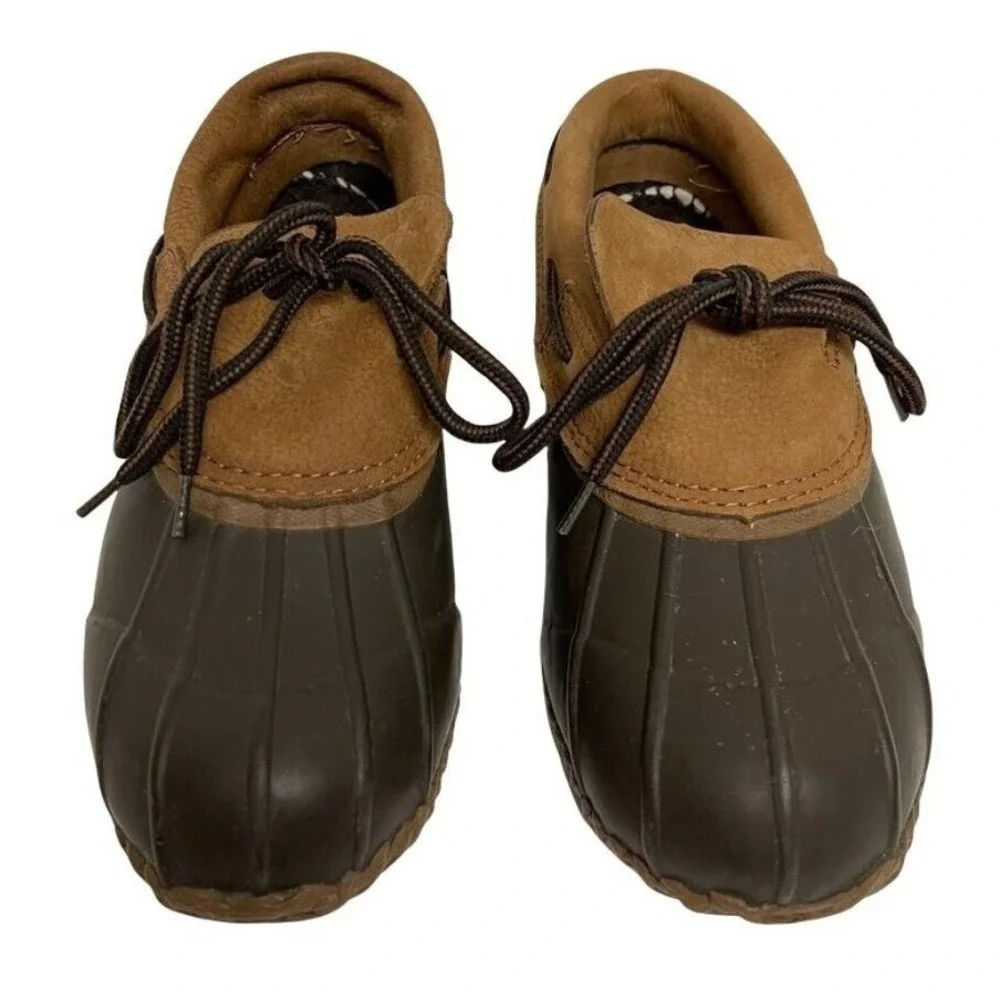 RedHead Womens Brown Leather Rubber Duck Shoes Thinsulate Rain Boots‎ Size 6